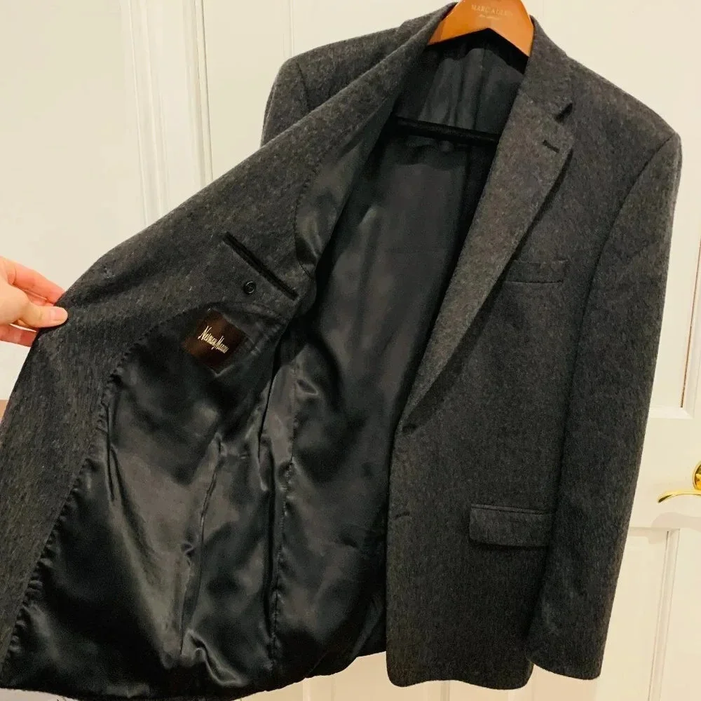 Neiman Marcus 100% Cashmere Suit Blazer Sport Coat Jacket Size 44 Long